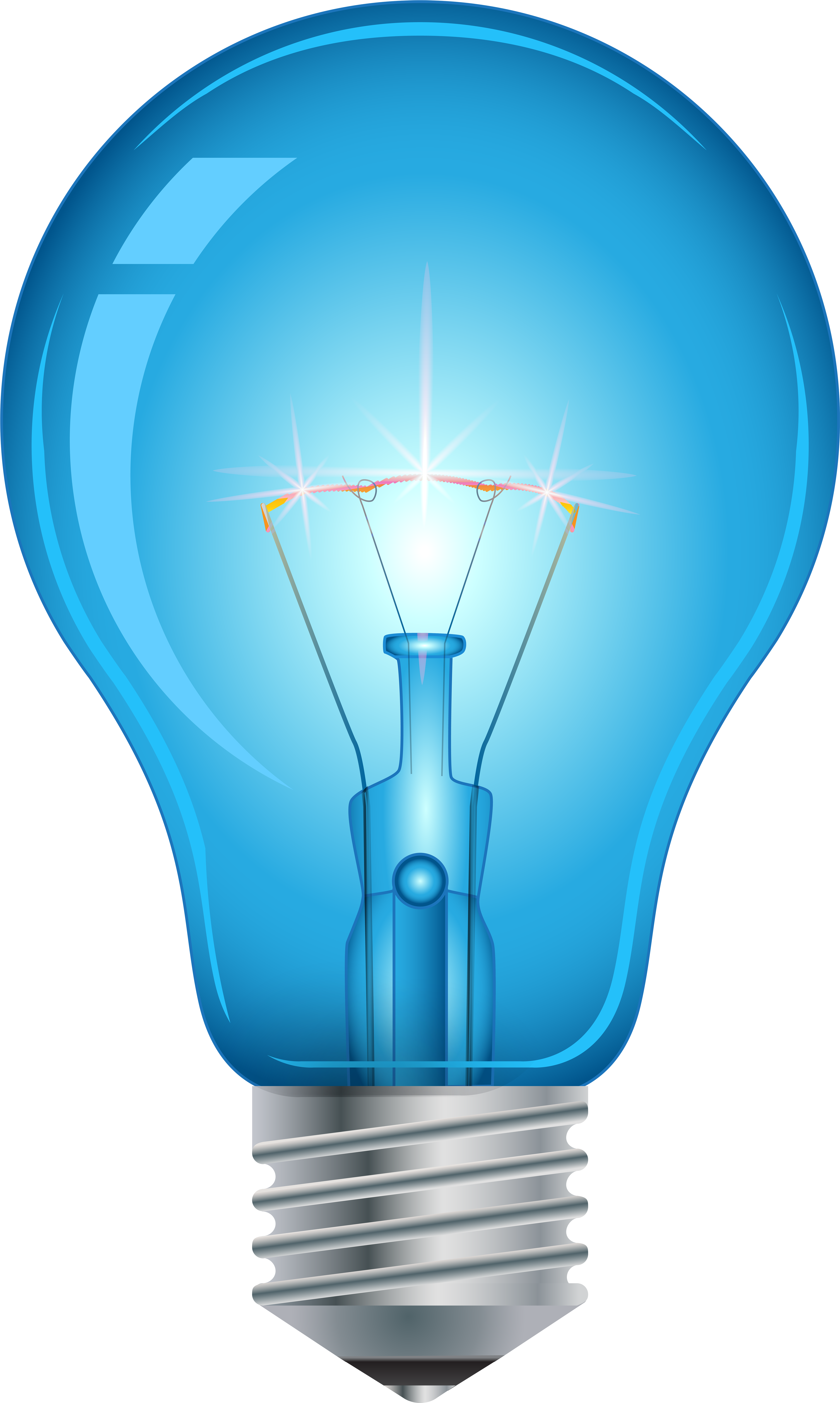 Blue Light Bulb Png Clip Art - Png Light Bulb Hd (300x500), Png Download