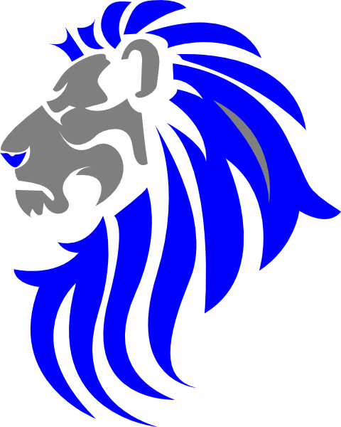 Blue Lion Svg Clip Arts 480 X 600 Px (480x600), Png Download