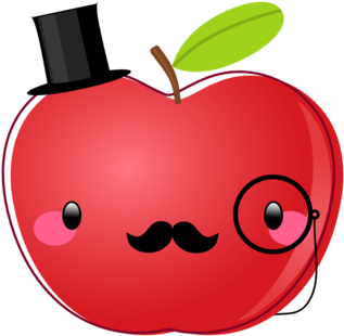 Png Black And White Stock Activities Free Dapper Apple - Cute Apple (400x309), Png Download