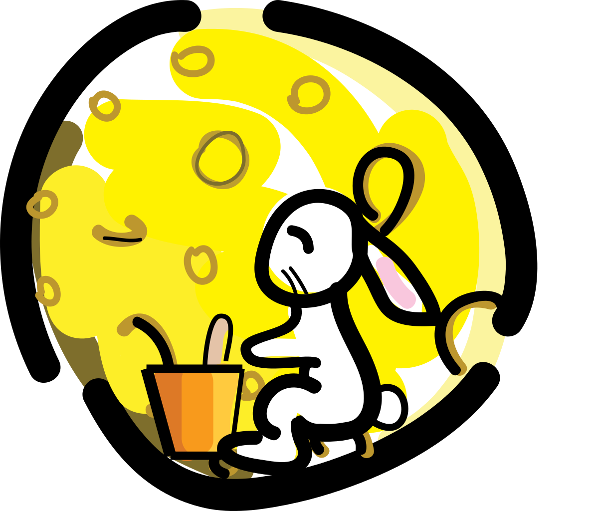 Rabbit On The Moon - Moon Rabbit Mid Autumn (503x431), Png Download