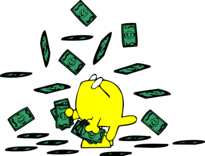 Raining Money - Money Rain Png Clipart (400x304), Png Download