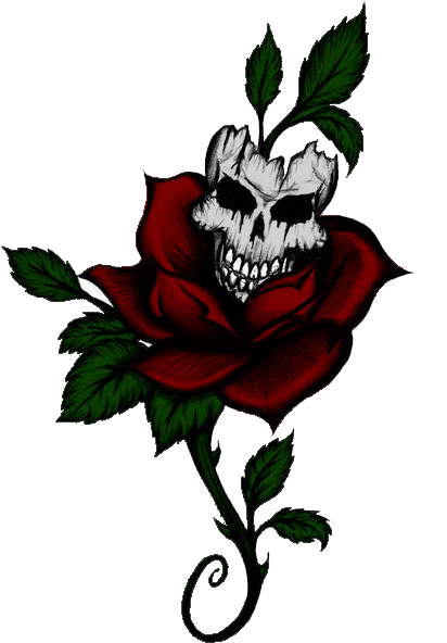 Rose Tattoo Skull Picture - Rose Tattoo Png Tattoo (423x608), Png Download