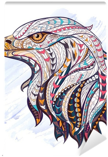Patterned Head Of Eagle On The Watercolor Background - Eagle Design Shirts (400x400), Png Download