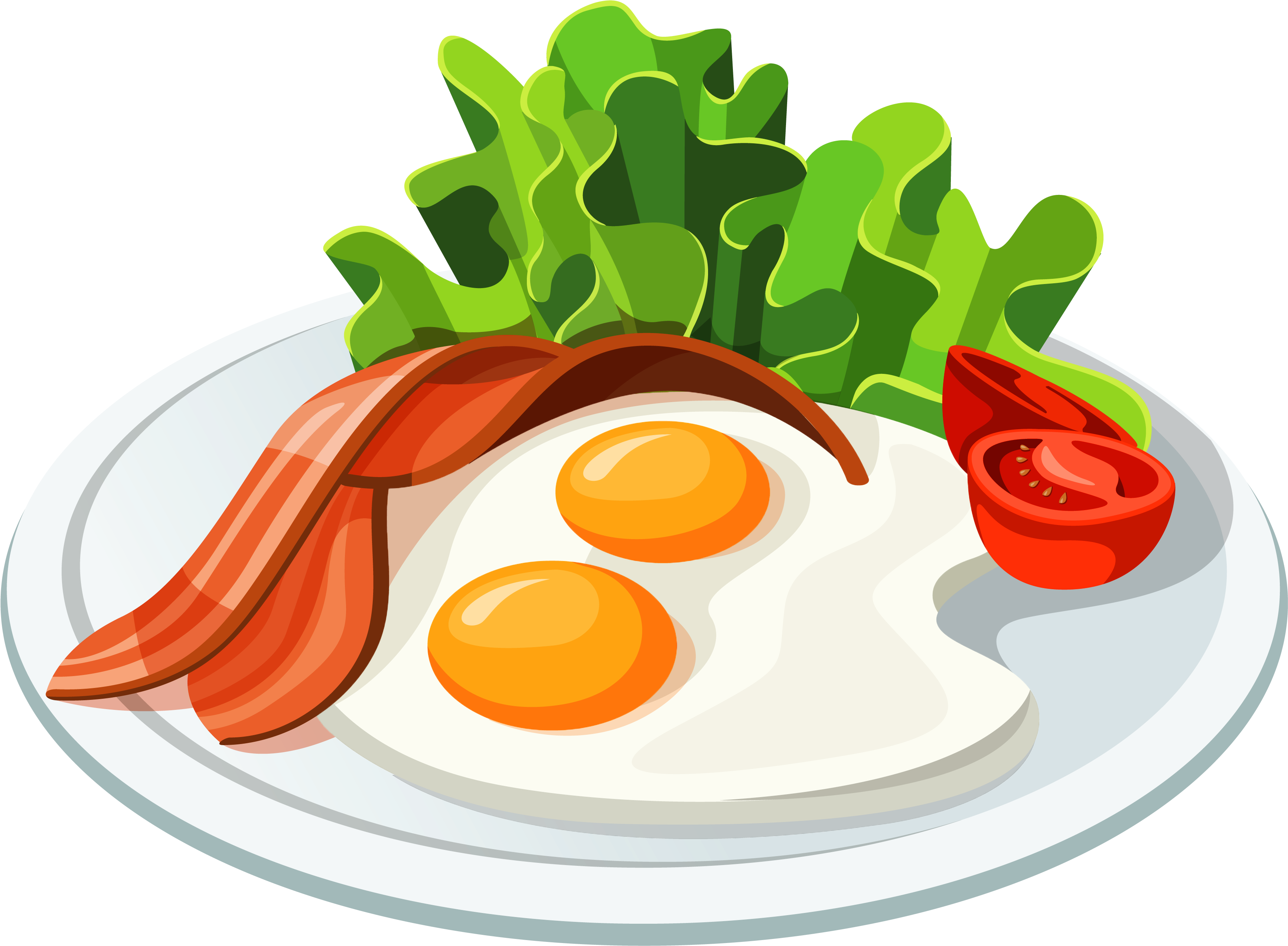 Food Egg Tomato Png - Bacon And Eggs Clipart (3642x2733), Png Download