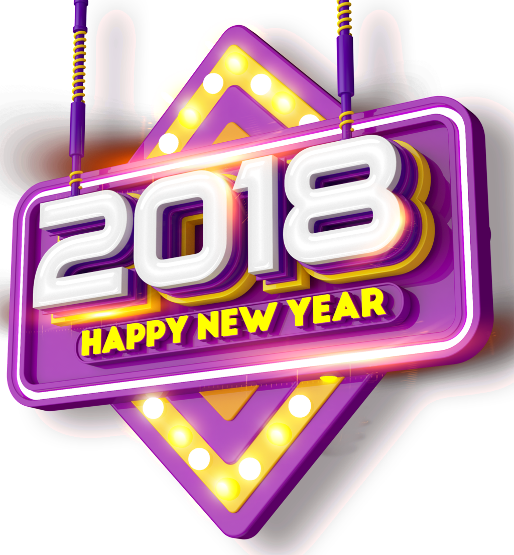 2018 Happy New Year Tag Design - Art (1024x1104), Png Download