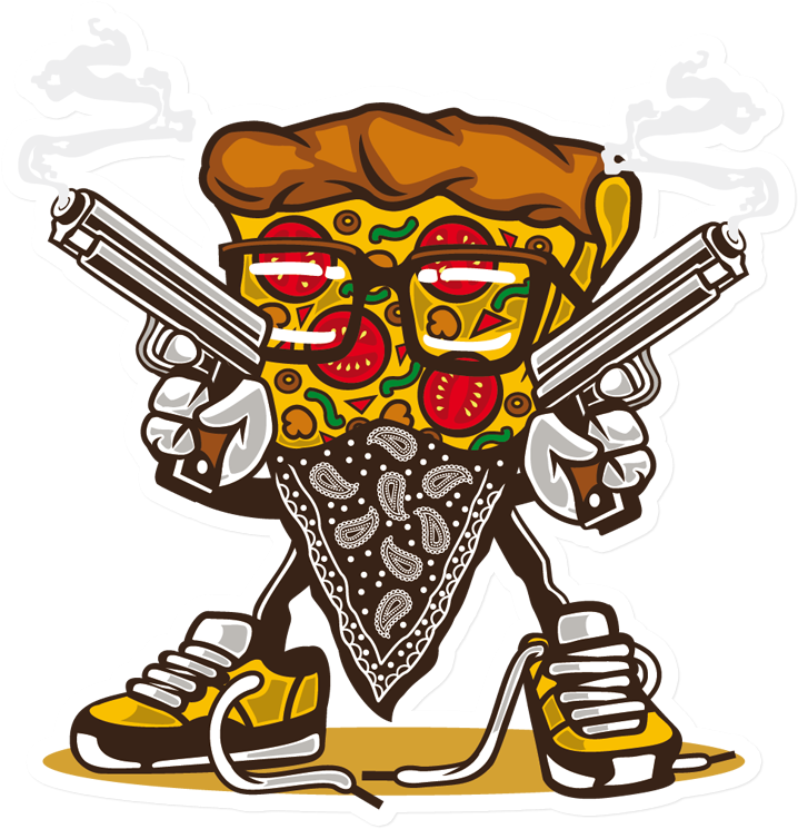 Sticker That Kick Ass Pizza Gangster - Gangsta Pizza (800x800), Png Download