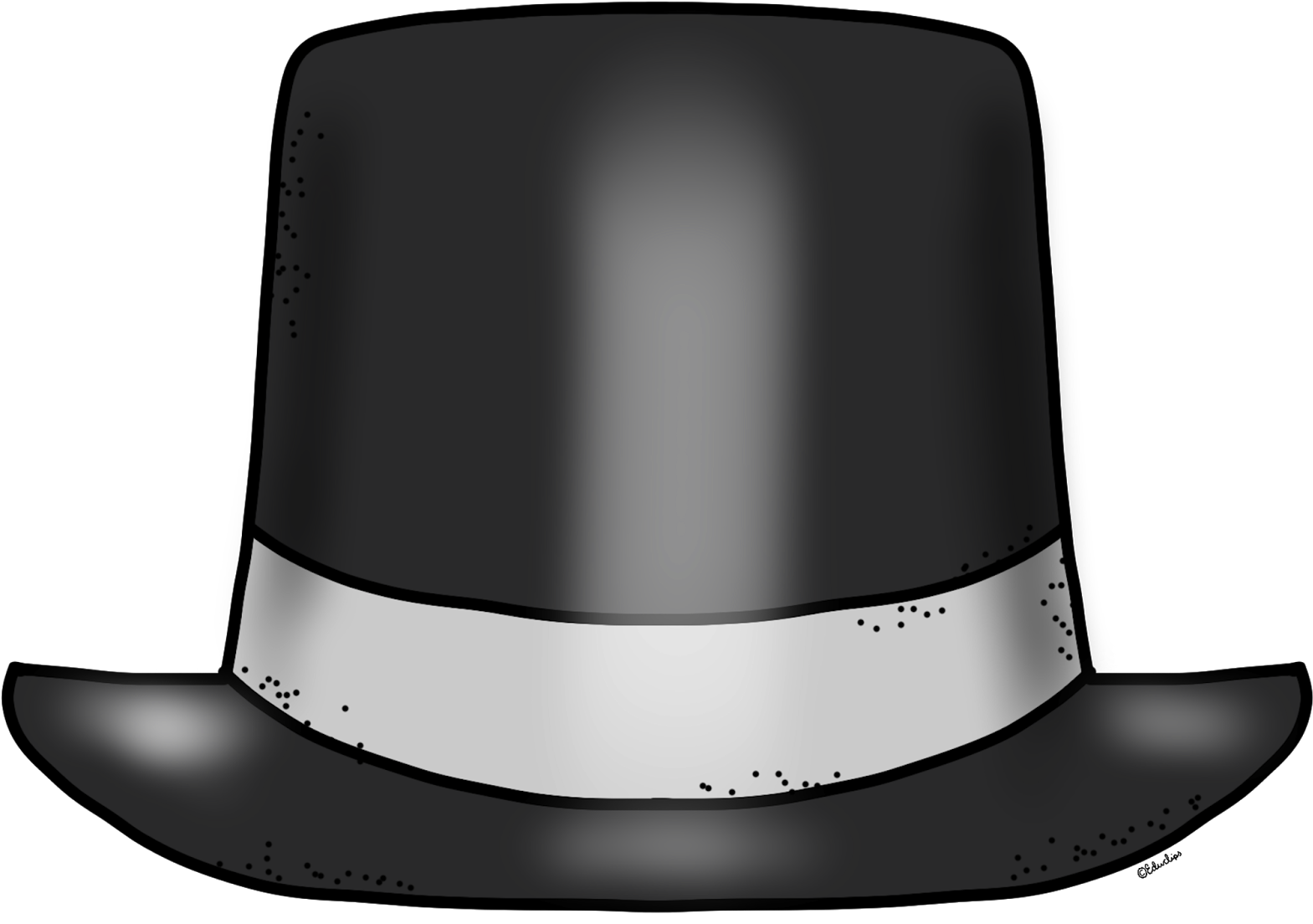 {free} Blank New Year Top Hat Clip Art - Happy New Year Hat Clipart Png (1600x1119), Png Download