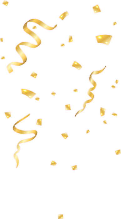 Gold Confetti Png - Party (387x700), Png Download