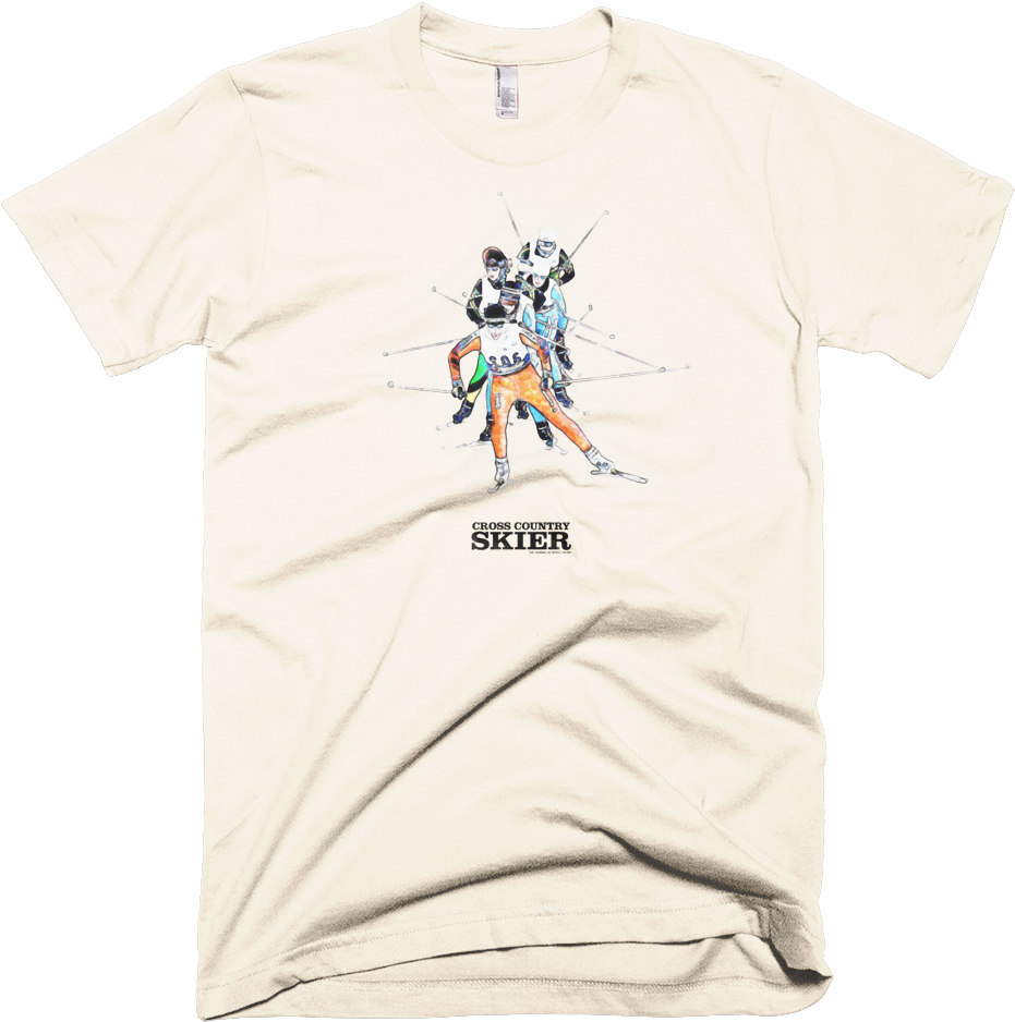 Cross Country Skier Watercolor T <br> - T-shirt (1000x1000), Png Download