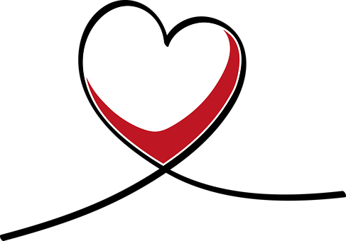 Heart Love Sketch Lines Romance Vector Hea - Buon Compleanno Amore Mio (487x340), Png Download