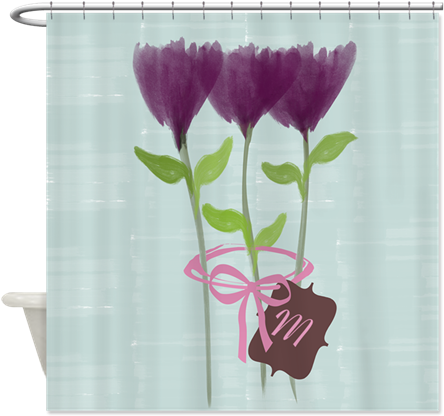 Custom Watercolor Violet Flowers Pastels Shower Curtain, - Watercolor Peony Gardener Journal (460x460), Png Download