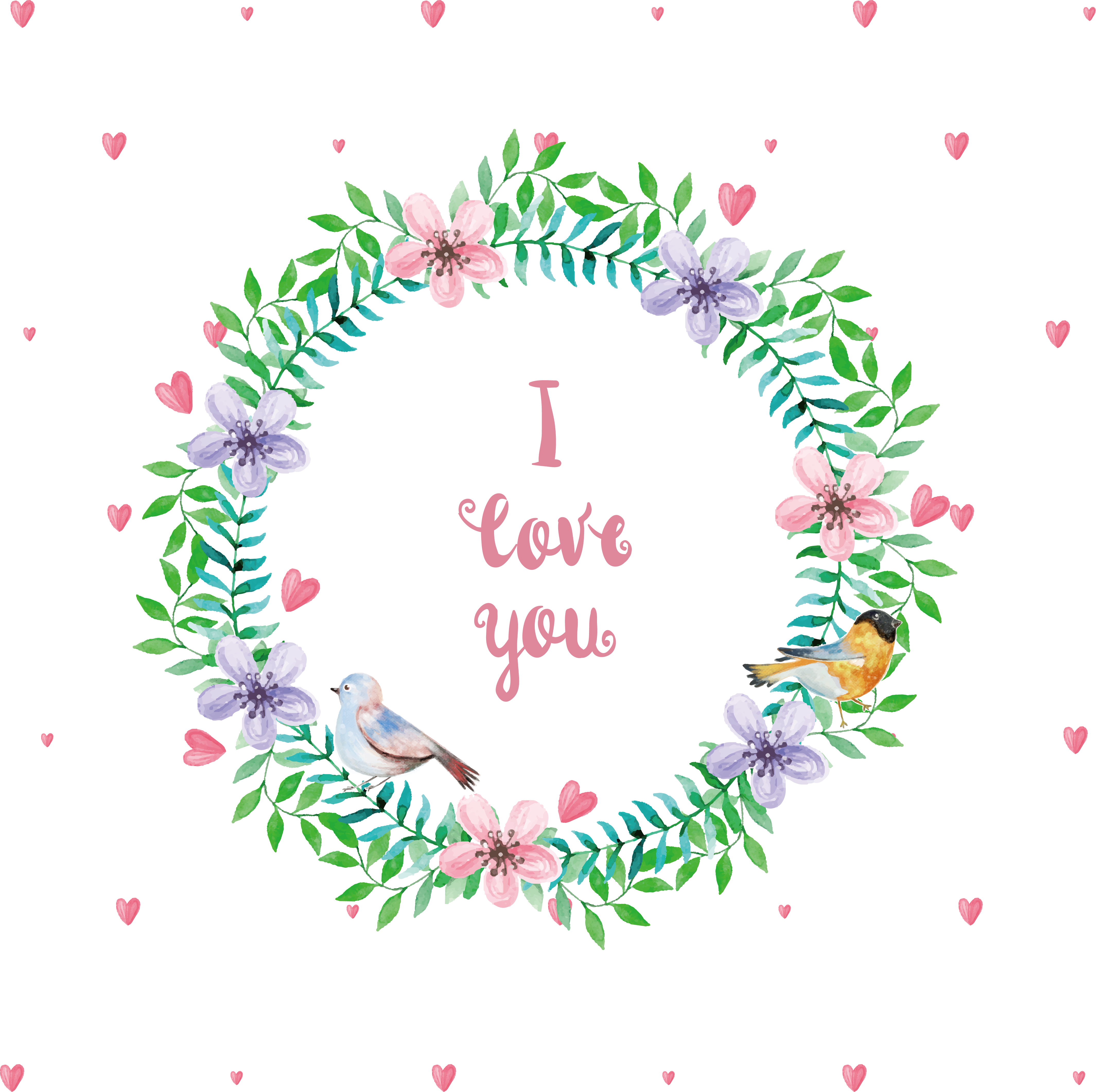 Clipart Black And White Download Watercolor Painting - Corona De Corazones Vector (4259x4245), Png Download