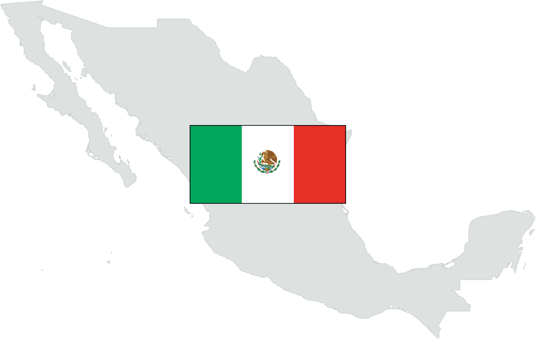 9 Co2 Metric Tons - Mexico Map White Png (1854x1667), Png Download