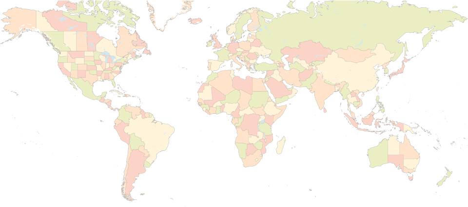 A Multitude Of Multicolored Maps - World Map High Resolution Vector (1000x425), Png Download