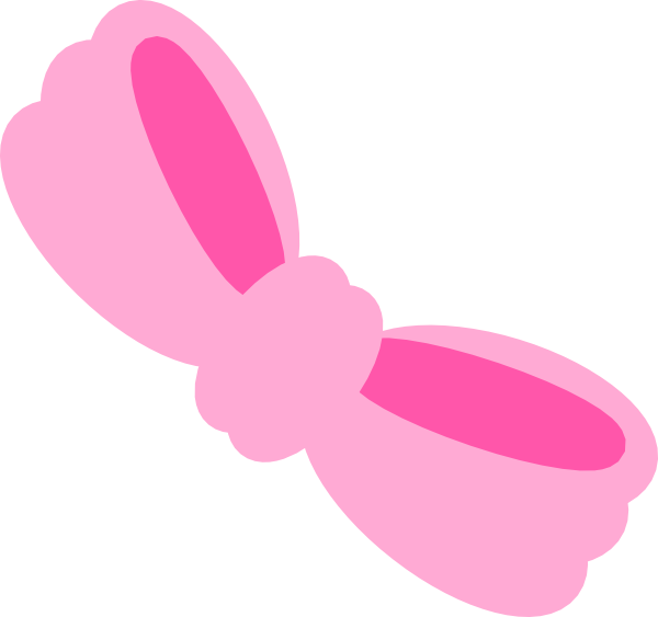 Pink Bow Clip Art At Clker - Pink Bow Vector Png (600x563), Png Download