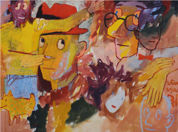 Man, With Things On The Mind - Modern Art (800x800), Png Download