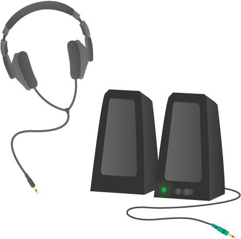 Headphones-speaker - Speakers And Headphones Png (600x500), Png Download