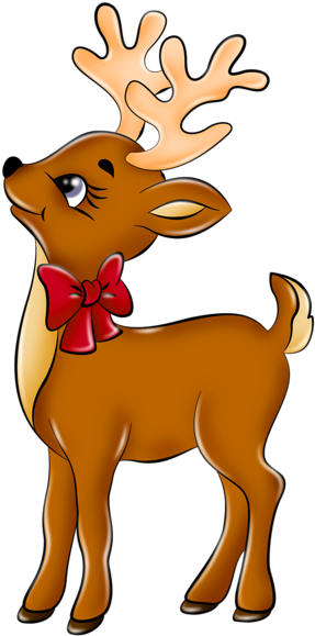 Cute Reindeer Png Picture - Christmas Reindeer Clipart (306x600), Png Download