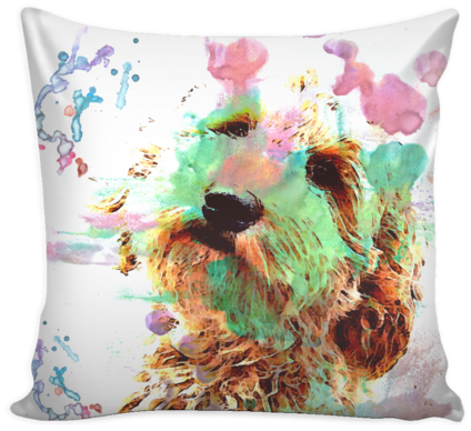 Watercolor Doodle Puppy Pillow With Insert - Media Militia Sampler Image Pack (480x480), Png Download