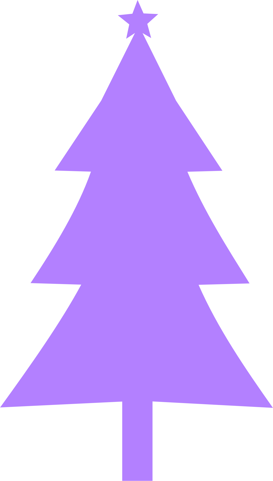 Christmas Clipart Purple - Christmas Tree Silhouette Clip Art (1156x2037), Png Download