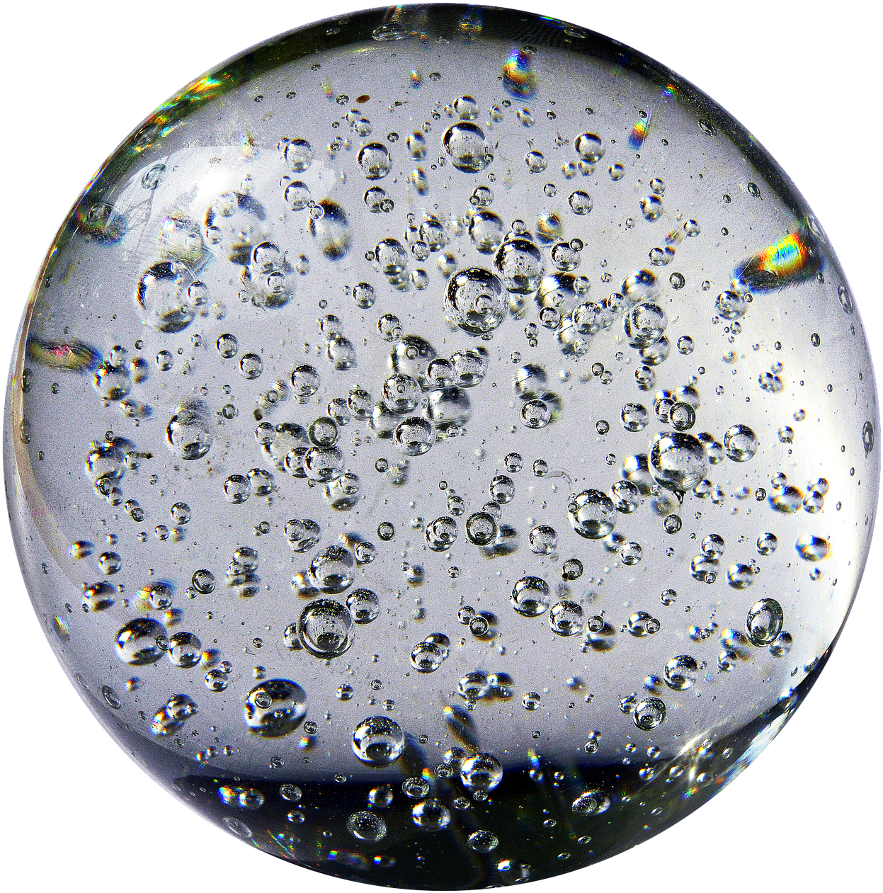 Glass Ball Blow Air Bubbles - Crystal Ball With Air Bubbles (1280x1280), Png Download