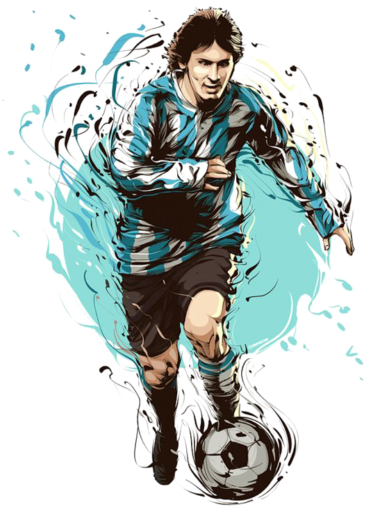 Football Player Design Free Download - Argentina Football Art (564x741), Png Download