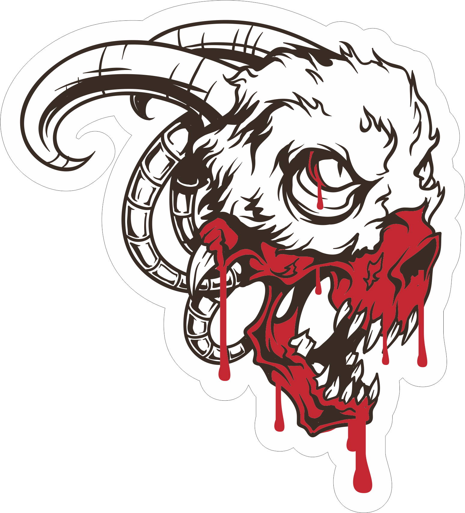 Blood Skull Sticker - Scary 2 Unisex T-shirts (1548x1708), Png Download