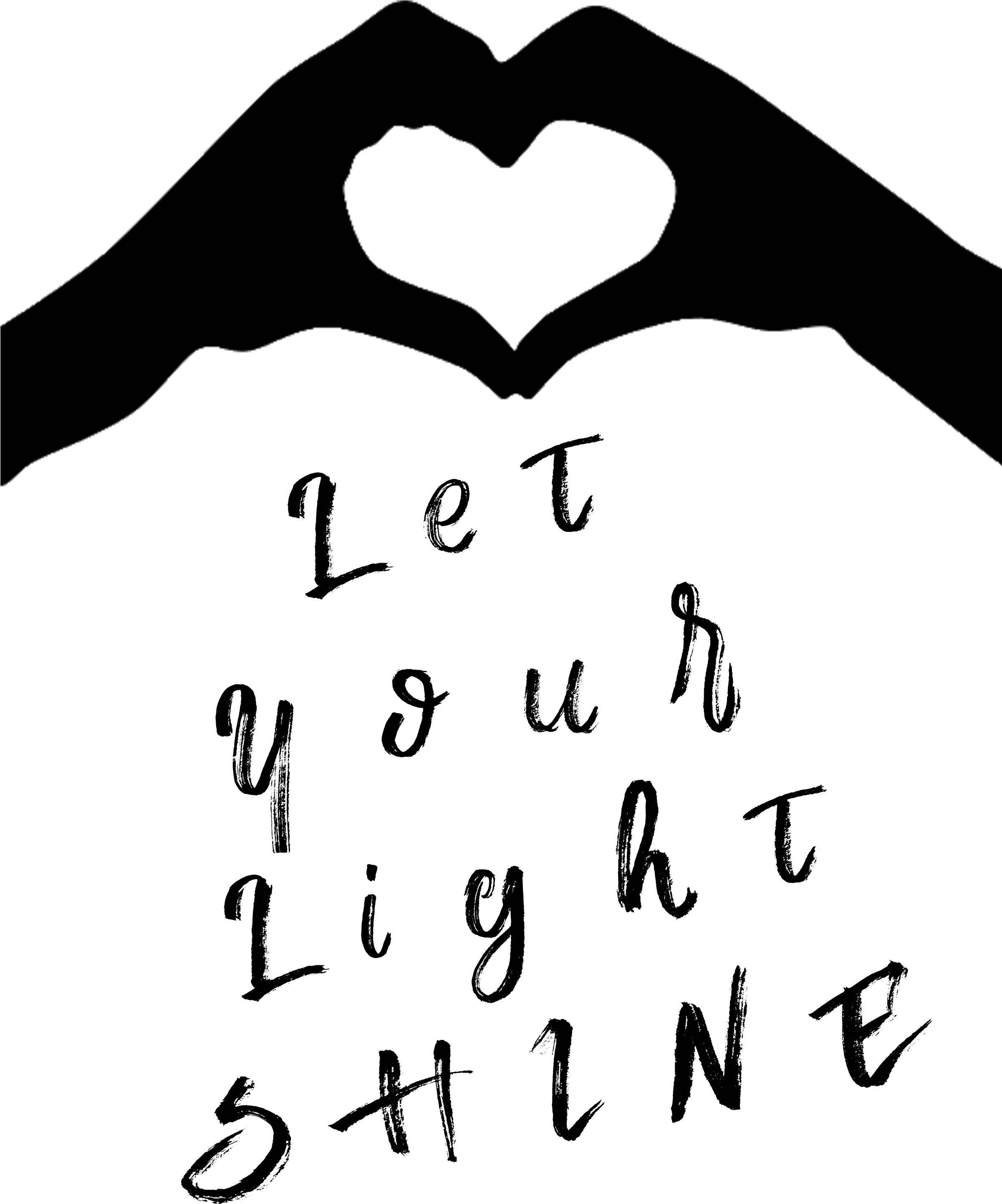Download 8×10 Let Your Light Shine Printable - Heart Hands Silhouette (2400x3000), Png Download