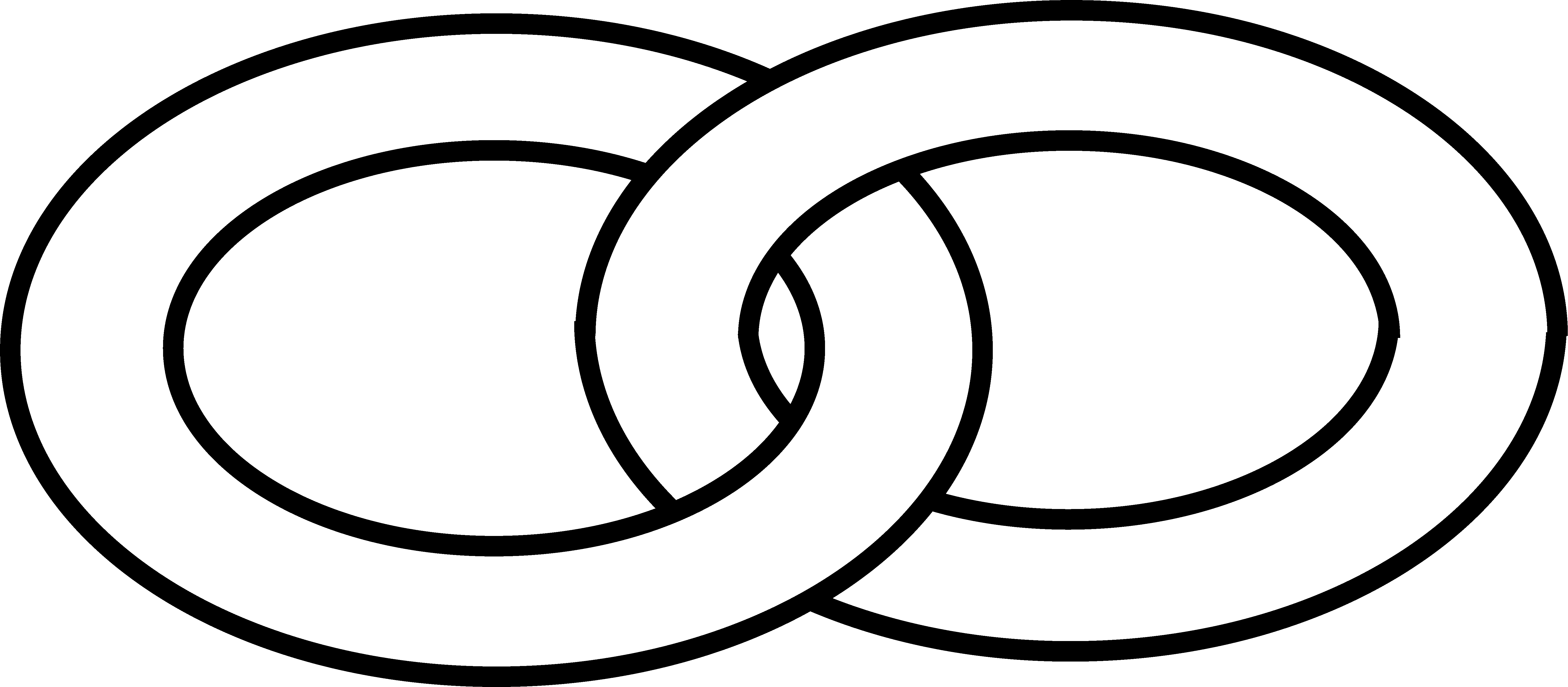 Black And White Link Clipart - Chain Clipart Png (6346x2779), Png Download