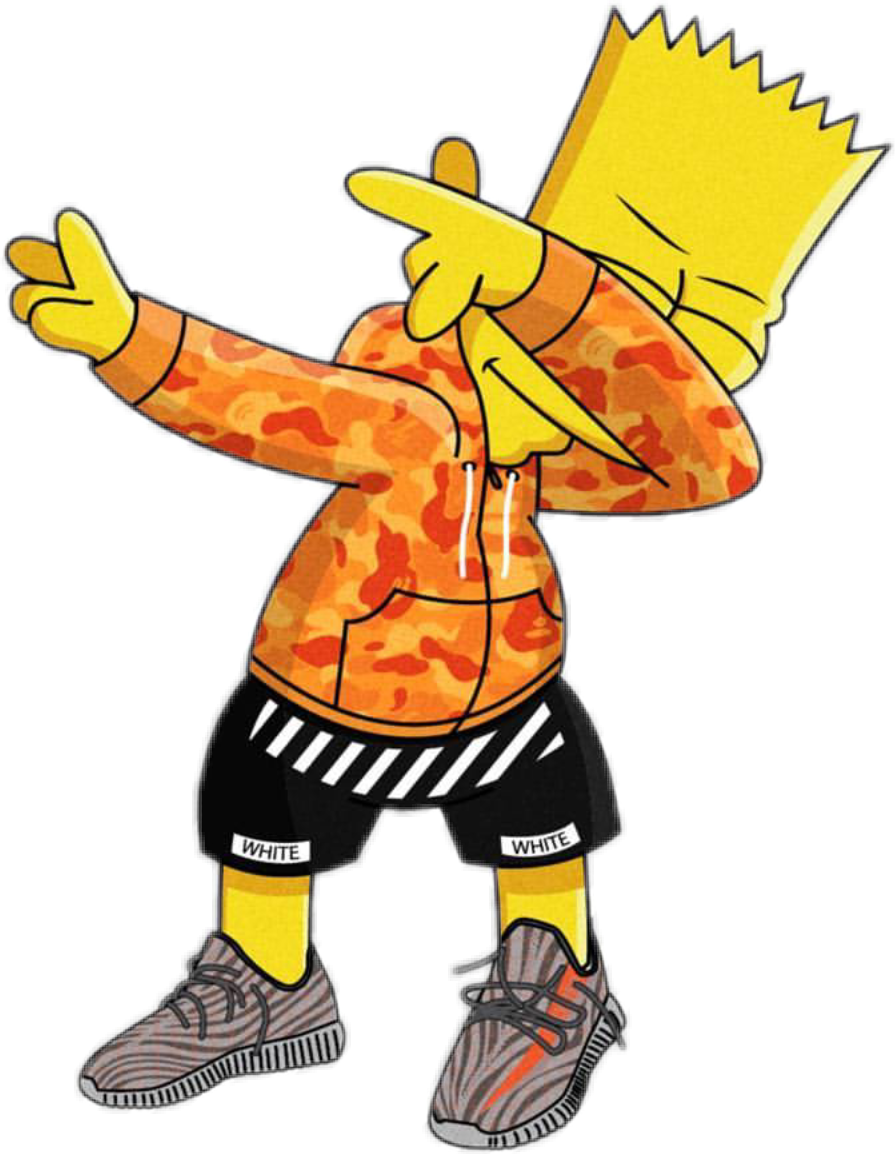 Picture Freeuse Bart Dab Supreme Simpson Gang Trap - Roblox T Shirt Hype Beast (895x1154), Png Download