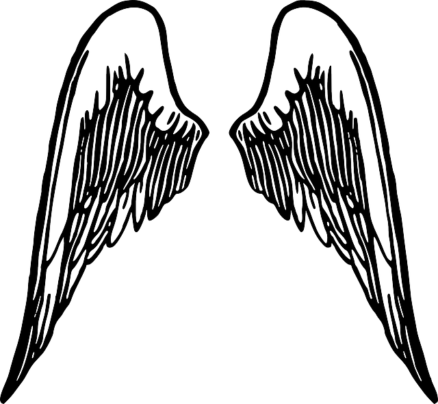 Baby, Bat, Black, Back, Music, Tribal, Note, Simple - Angel Wings Png Clipart (640x590), Png Download