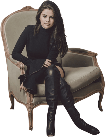 Free Png Selena Gomez Sitting Png Images Transparent - Selena Gomez High Boots (480x721), Png Download