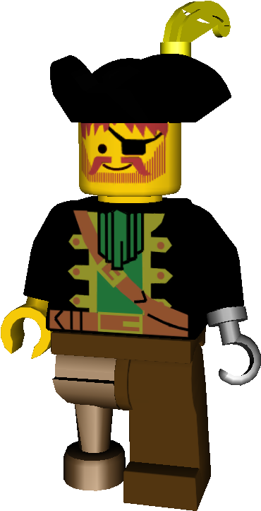Cre Pirate - Lego Pirate Captain (500x750), Png Download