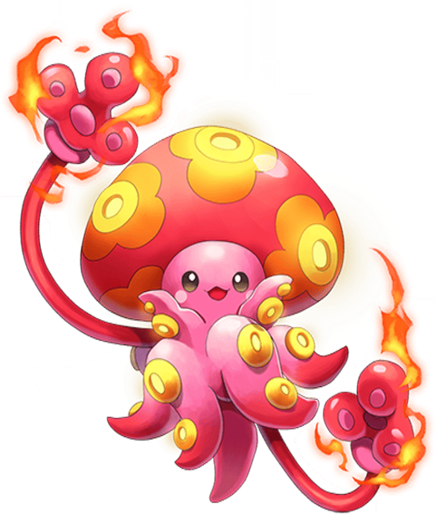 Dancing Fire Jellyfish Transparent - Cartoon (480x640), Png Download