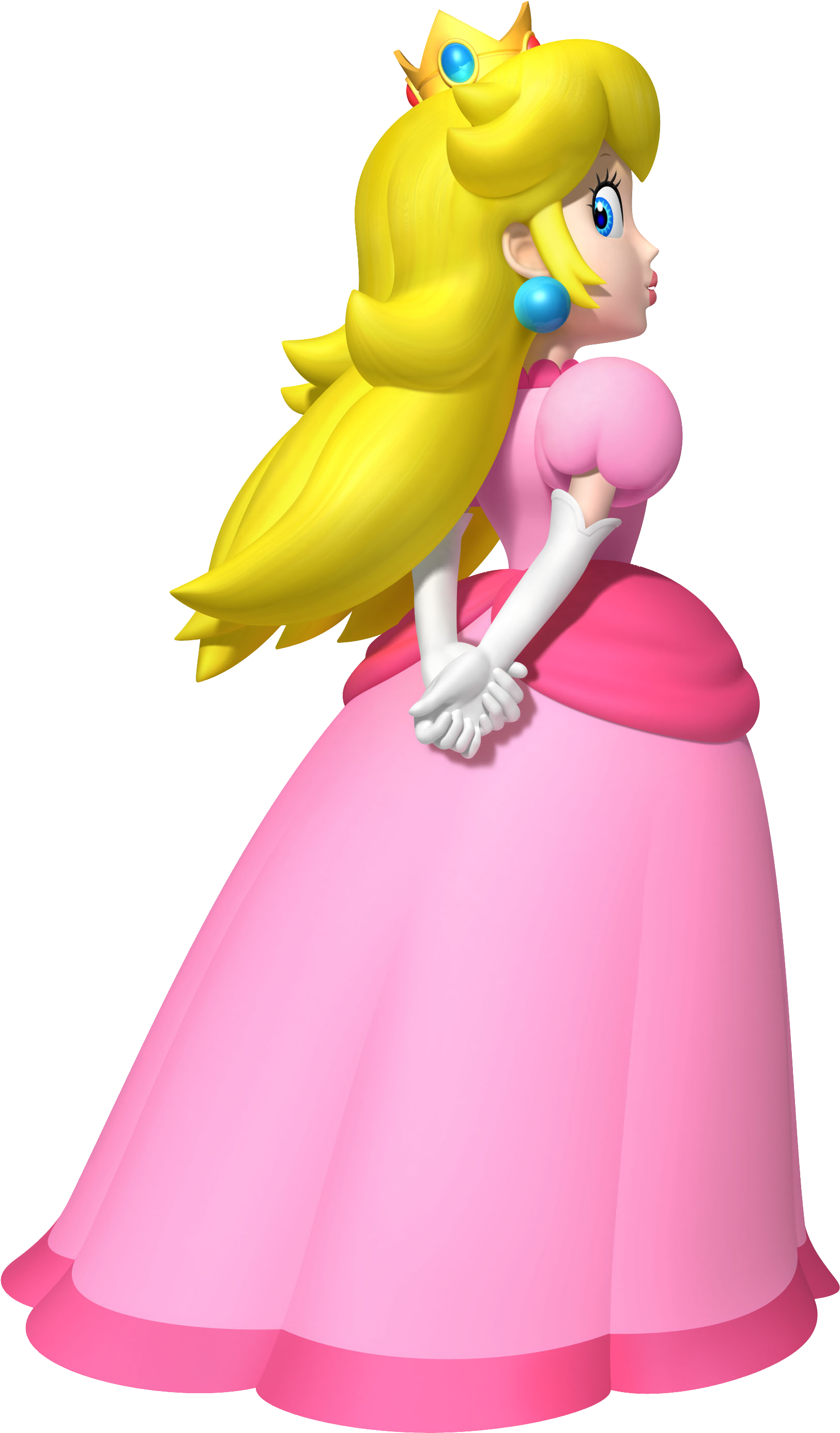 Image Peach Al A Lil Girl Png Super Mario Fanon Fandom - Princess Peach Looking Back (1644x2779), Png Download