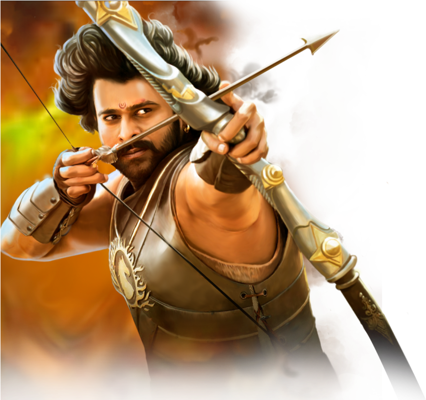 Bahubali Shooting Arrow3 - Bahubali Shooting Arrows (945x800), Png Download