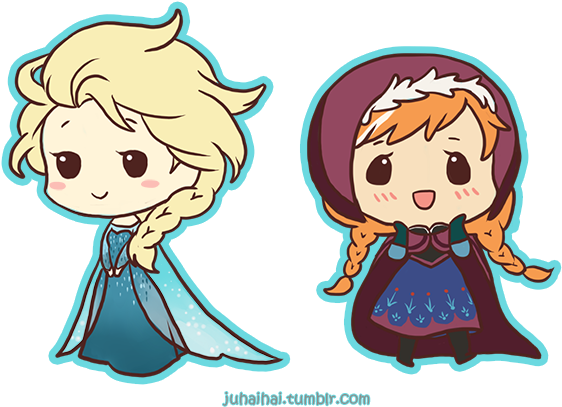 Banner Transparent Frozen Elsa Tumblr Mz Hpg Abi Qmonv - Elsa And Anna Chibi (650x500), Png Download