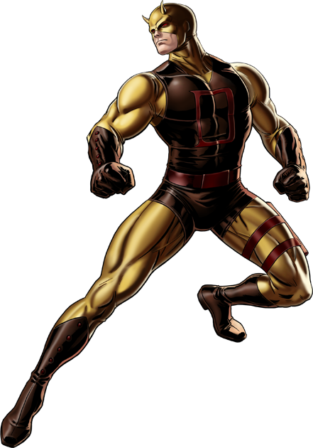 Original Daredevil Right Portrait Art - Marvel Avengers Alliance Daredevil Original Png (441x630), Png Download