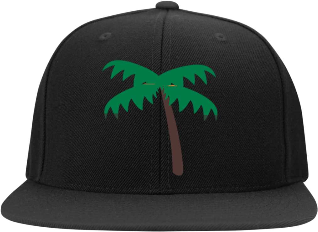 Palm Tree Emoji Stc19 Sport Tek Flat Bill High Profile - Baseball Cap (1024x1024), Png Download