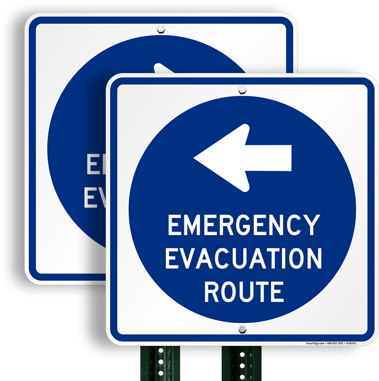 Arrow Sign For Evacuation - Hurricane Evacuation (800x800), Png Download