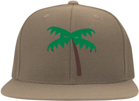 Palm Tree Emoji 6297f Yupoong Flat Bill Twill Flexfit - Tuba Crest Flexfit Cap (480x480), Png Download