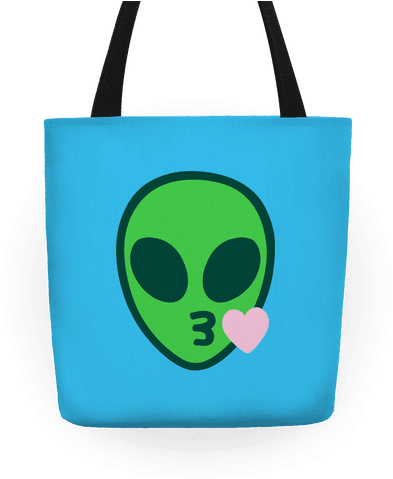 Blowing Kiss Alien Emoji Tote - Alien Kiss Emoji (484x484), Png Download