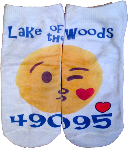 Kiss Emoji Camp Socks - Sock (480x549), Png Download
