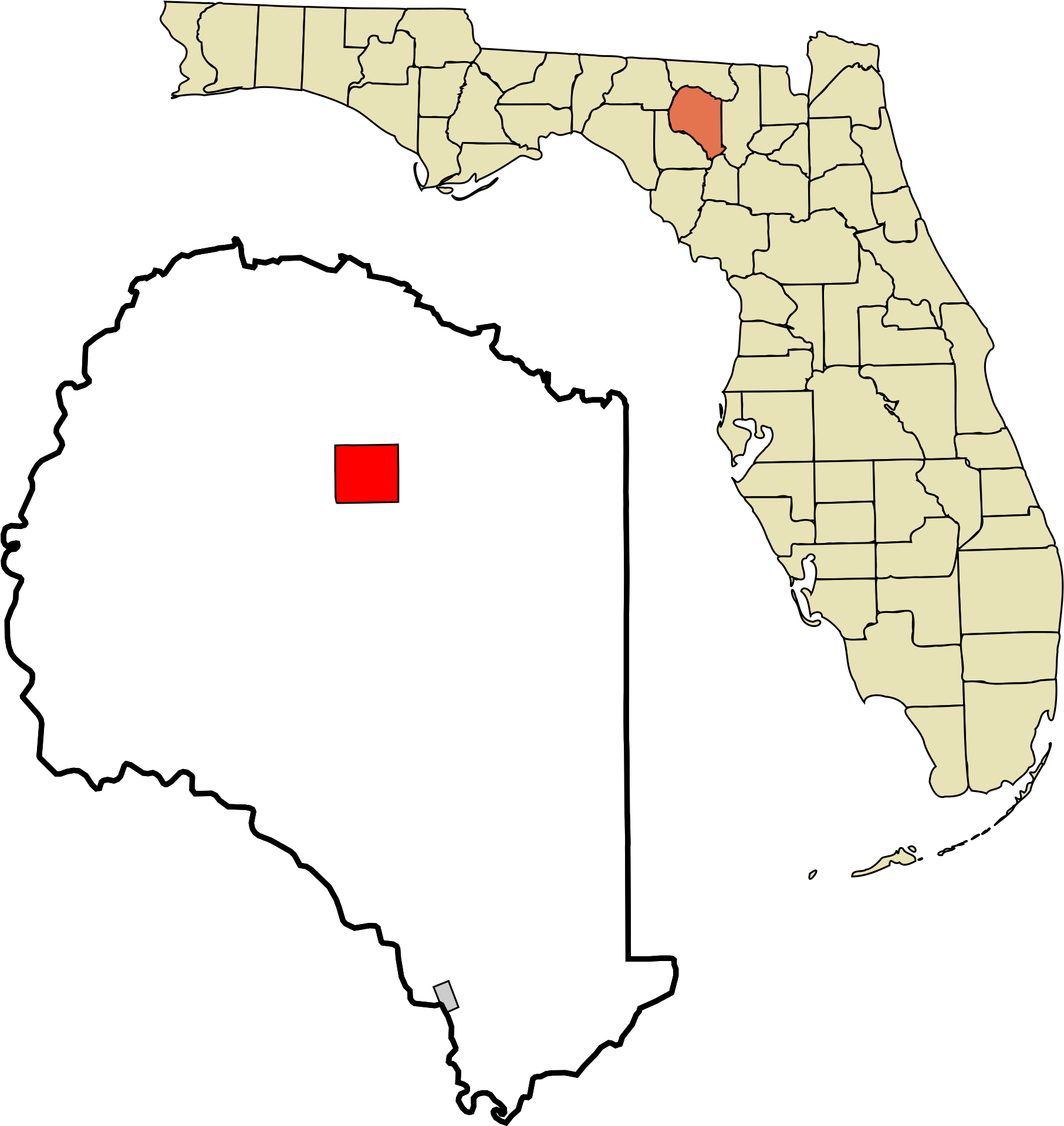 Suwannee County Florida Incorporated And Unincorporated - County Florida (2000x2000), Png Download