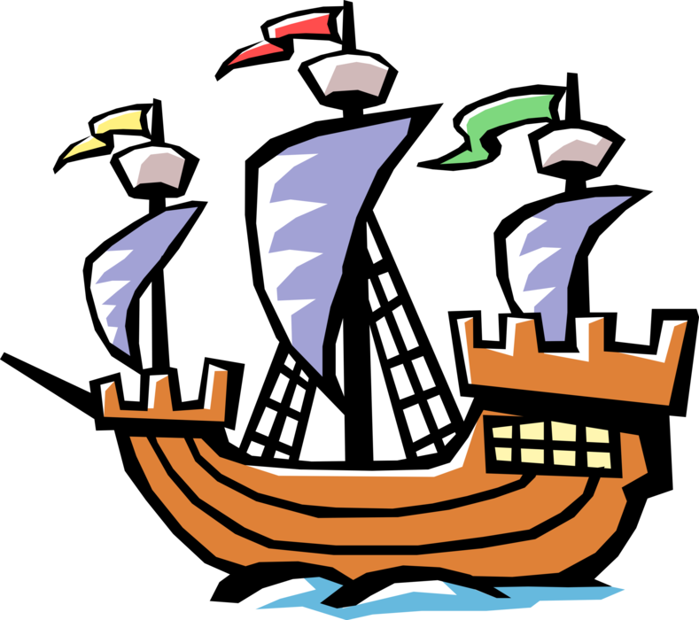 Ship Of Discovery Vector - Christopher Columbus Ship Clipart (789x700), Png Download