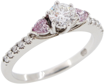 Round Brilliant Cut Pink Diamond Engagement Ring - Ring1 (450x450), Png Download