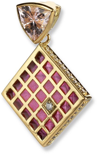 Nicole Barr Designs 18 Karat Gold Modern Necklace-pink - Diamonds & Morganite Pink Necklace - 18k Gold 18 (800x800), Png Download