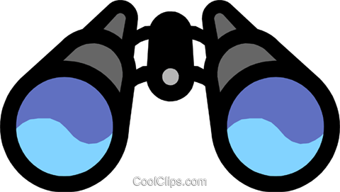 Binoculars Royalty Free Vector Clip Art Illustration - Cartoon Pictures Of Binoculars (480x271), Png Download
