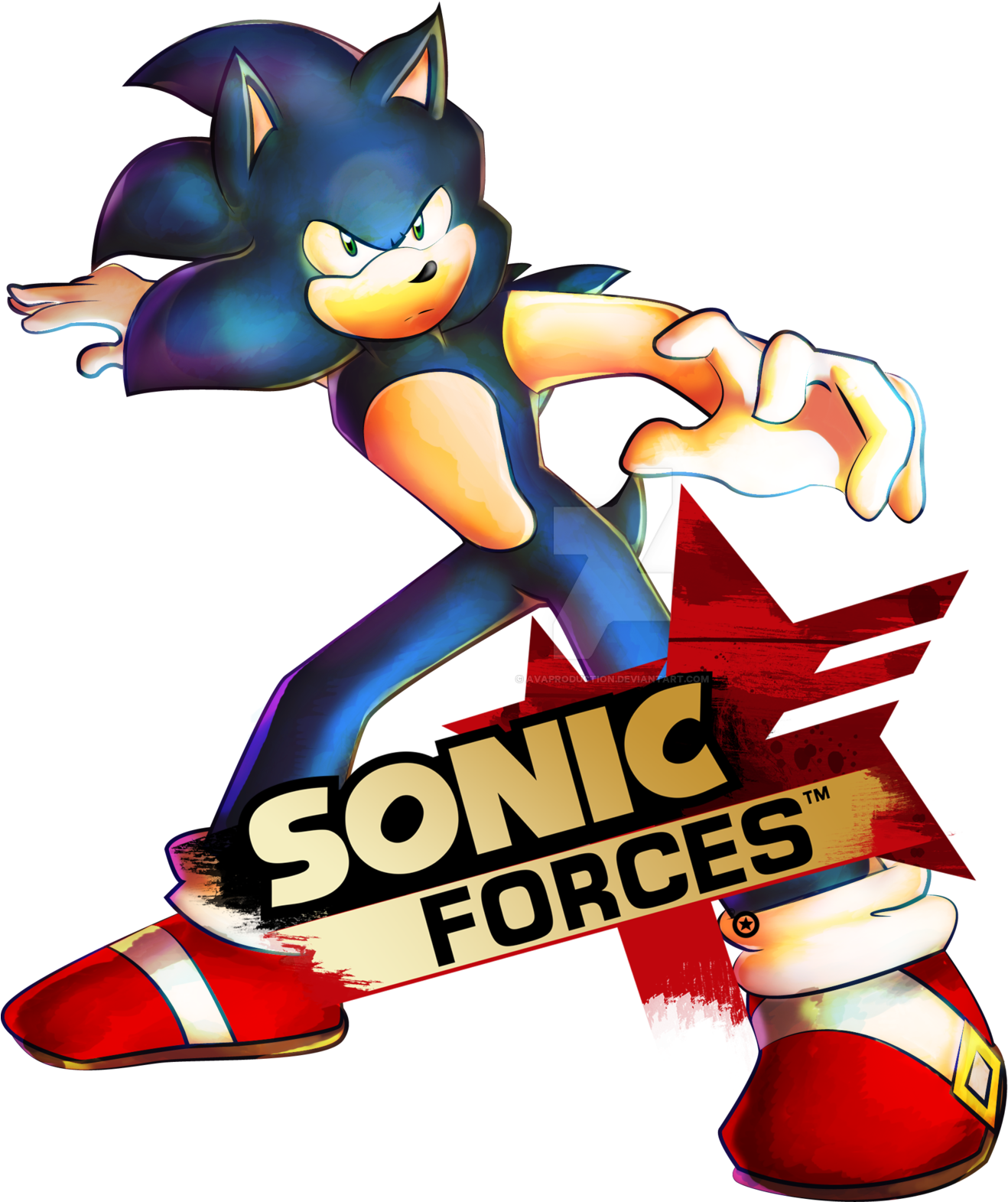 Sonic The Hedgehog By Spongedudecoolpants On Deviantart - Sonic Forces Standard Edition - Xbox One (1600x1667), Png Download