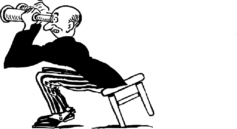 Mb Image/png - Person With Binoculars Cartoon (800x435), Png Download